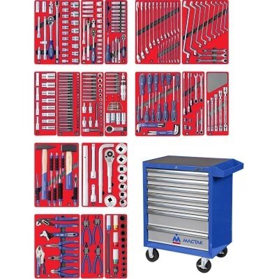 Набор инструментов ЭКСПЕРТ в синей тележке, 323 предмета МАСТАК 52-07323B от компании Дилер-НН - оборудование и инструмент для автосервиса и шиномонтажа - фото 1