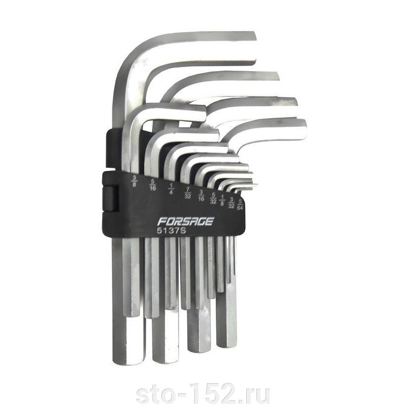 Набор ключей 6-гранных Г-образных 13 предметов (1/16"-3/4") Forsage F-5137S от компании Дилер-НН - оборудование и инструмент для автосервиса и шиномонтажа - фото 1