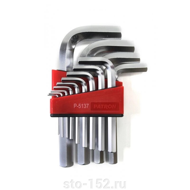Набор ключей Г-образных 6-гранных 13пр. (2,2.5,3,4,5,6,7,8,10,12,14,17,19мм) PATRON P-5137 от компании Дилер-НН - оборудование и инструмент для автосервиса и шиномонтажа - фото 1