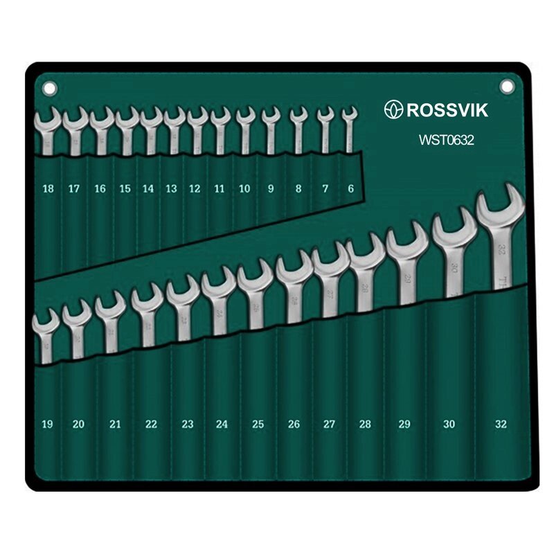 НАБОР КЛЮЧЕЙ КОМБИНИРОВАННЫХ ROSSVIK 6-32ММ, 26ШТ WST0632 от компании Дилер-НН - оборудование и инструмент для автосервиса и шиномонтажа - фото 1