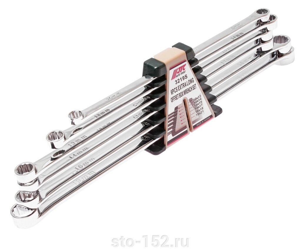 Набор ключей накидных 10-21мм удлиненных 12-ти гранных 6 предметов  JTC-3219S от компании Дилер-НН - оборудование и инструмент для автосервиса и шиномонтажа - фото 1