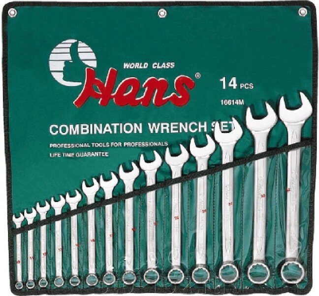 Набор комбинированных гаечных ключей Hans, 16615M от компании Дилер-НН - оборудование и инструмент для автосервиса и шиномонтажа - фото 1
