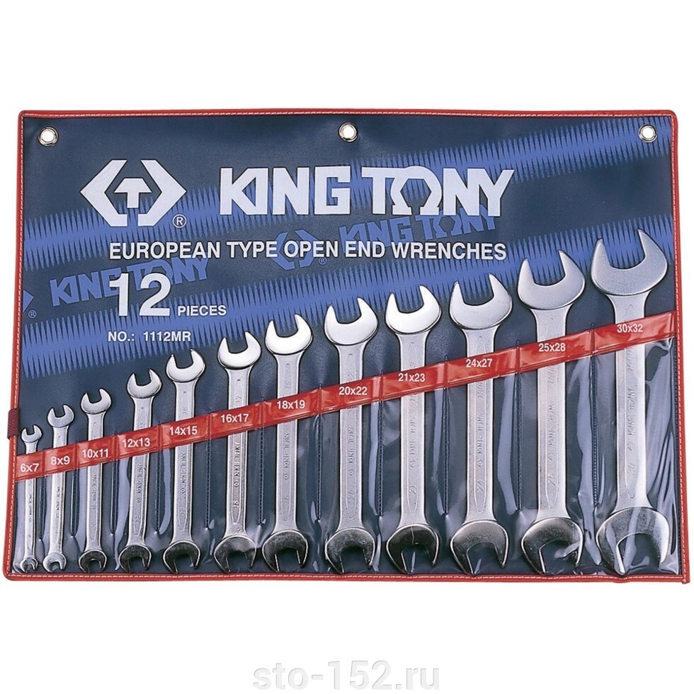Набор рожковых ключей, 6-32 мм, 12 предметов KING TONY 1112MR от компании Дилер-НН - оборудование и инструмент для автосервиса и шиномонтажа - фото 1