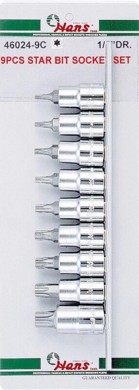 Набор торцевых головок TORX 1/2" Hans, 46024-9C от компании Дилер-НН - оборудование и инструмент для автосервиса и шиномонтажа - фото 1