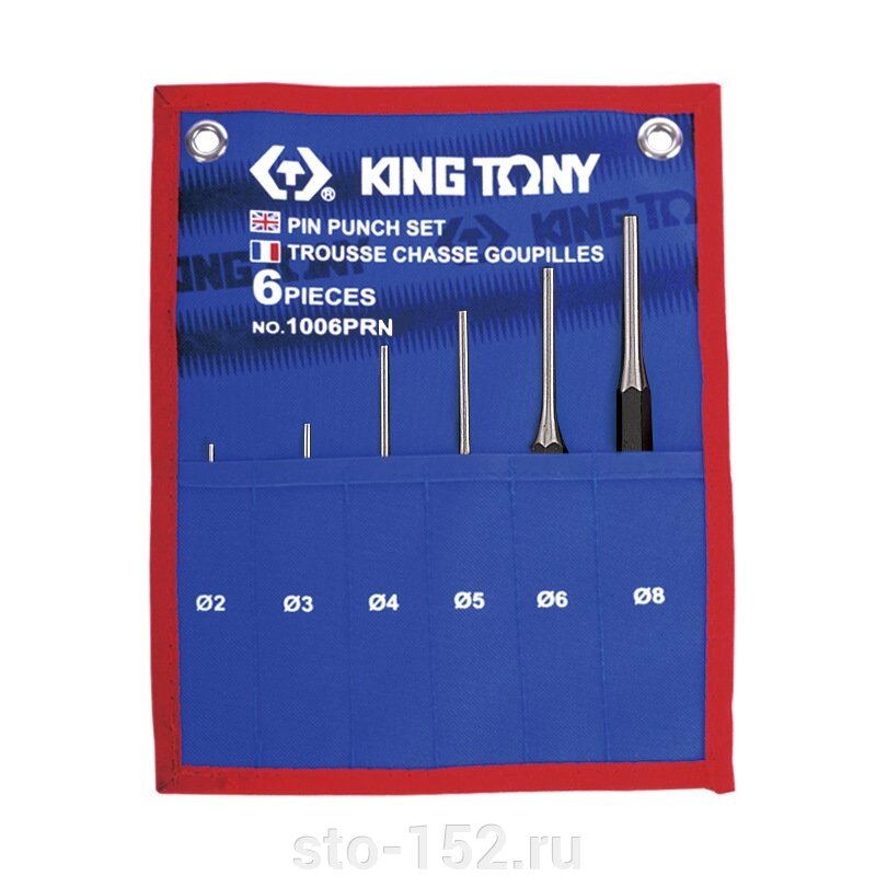 Набор выколоток, чехол из теторона, 6 предметов KING TONY 1006PRN от компании Дилер-НН - оборудование и инструмент для автосервиса и шиномонтажа - фото 1