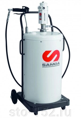Солидолонагнетатель мобильный с пневматическим насосом PM3+3 для бочек 50 кг Samoa 486500 - особенности