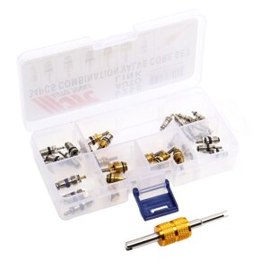 Набор золотников JTC для кондиционера (R12/R134A 33шт. FORD, BMW, CITROEN, HYUNDAI, MERCEDES) JTC-6250