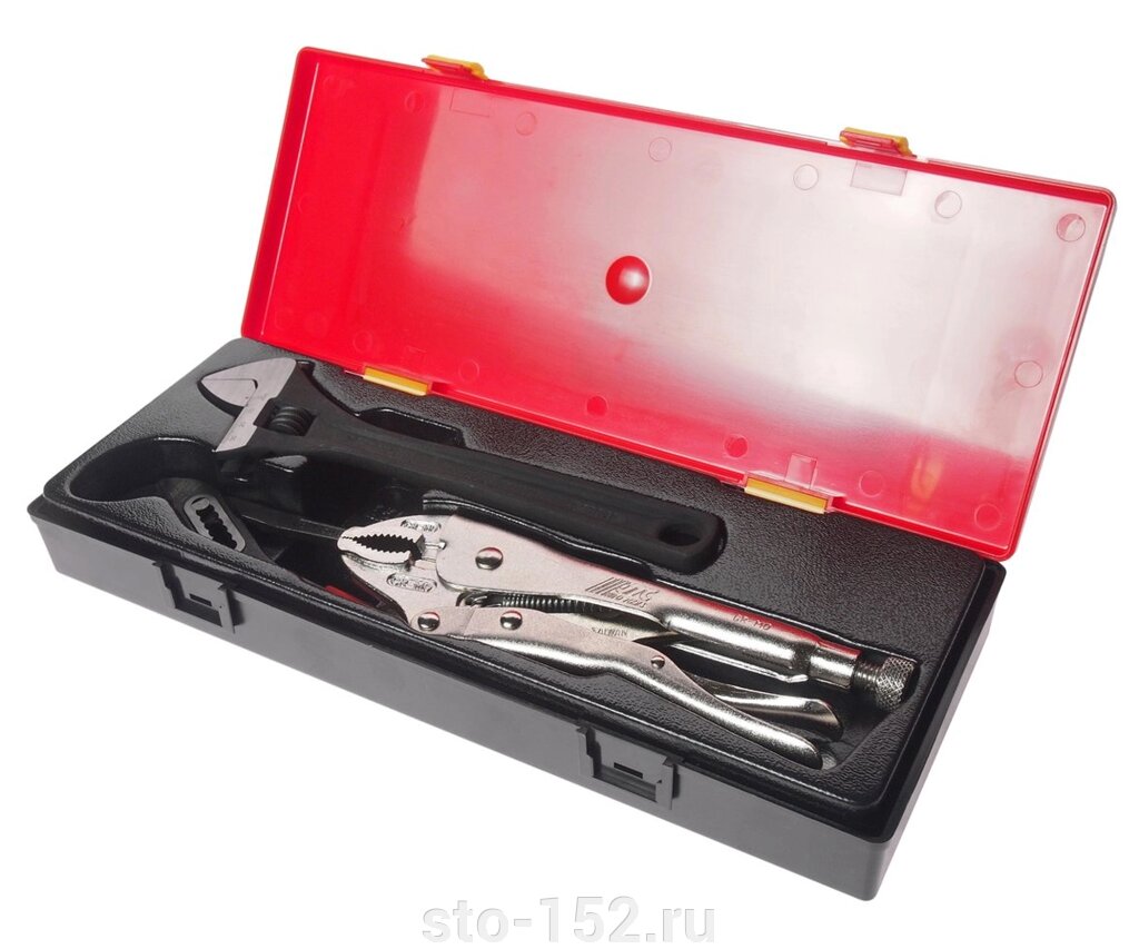Набор инструментов 3 предмета 10&quot;ключ разводной, клещи переставные, клещи с фиксатором) в кейсе  JTC-K5031 - интернет магазин
