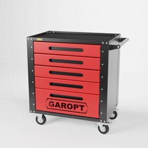 Тележка инструментальная Garopt, Серия "Low-cost", 5 ящиков Gt5. red