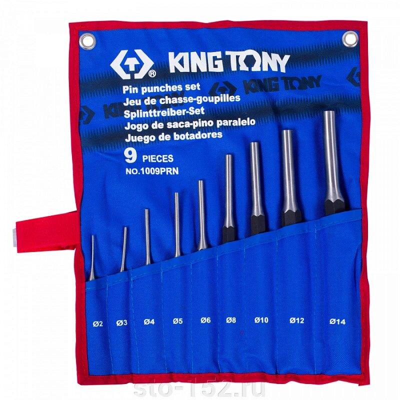 Набор выколоток, чехол из теторона, 9 предметов KING TONY 1009PRN - описание