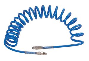 Шланг пневматический спиральный высокого давления 8х12 мм, 15 м, М1/4", полиуретановый MIGHTY SEVEN SD-23115