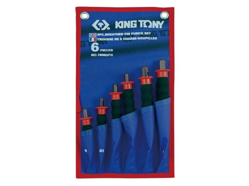 Набор выколоток с протектором, чехол из теторона, 6 предметов KING TONY 1006GPN - преимущества