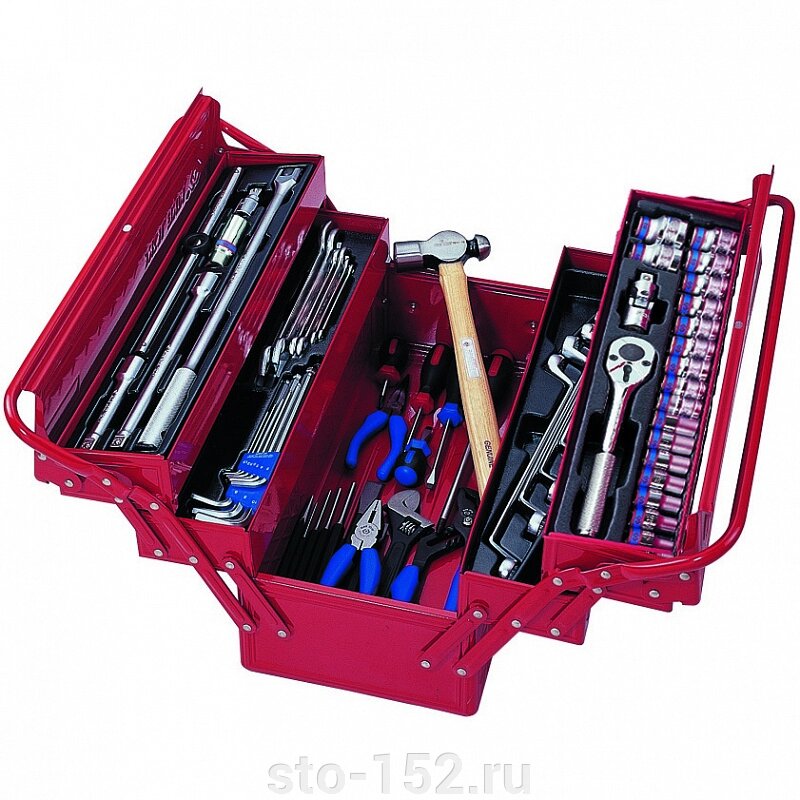 Набор инструментов универсальный, раскладной ящик, 65 предметов KING TONY 902-065MR01 - акции