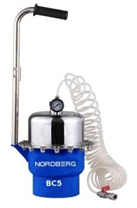 Установка пневматическая для прокачки тормозной системы и системы сцепления, объем 5 л. Nordberg BC5