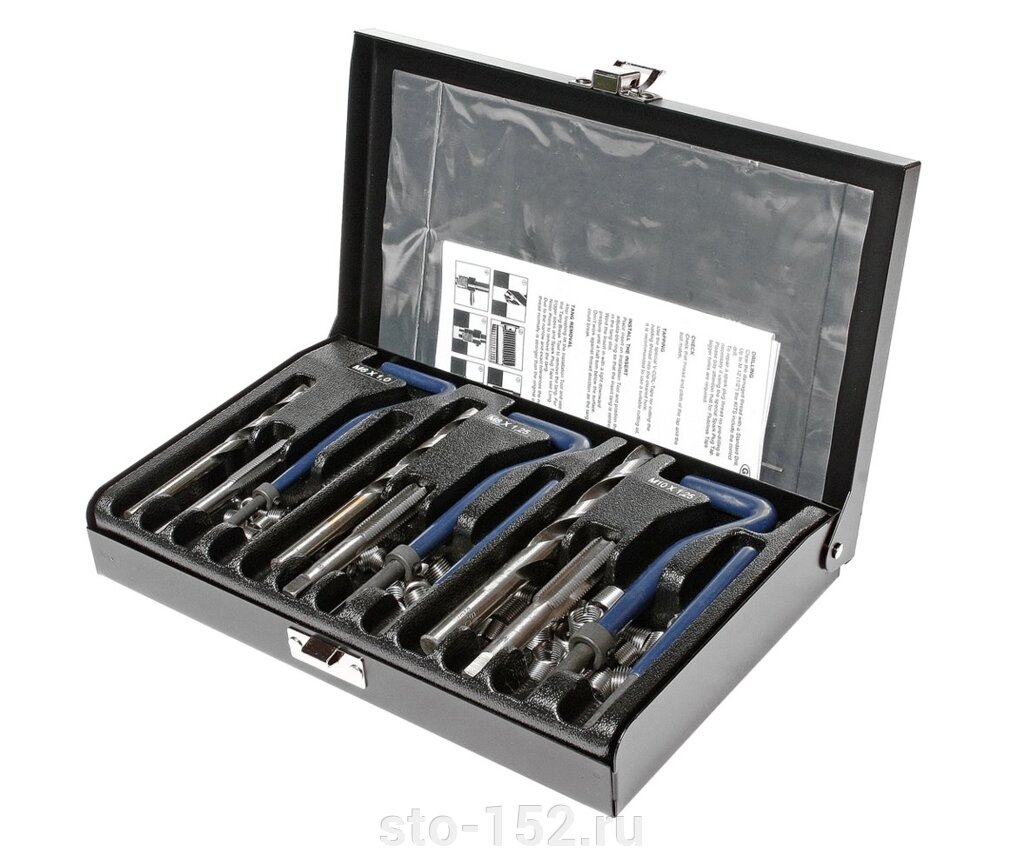 Набор инструментов для восстановления резьбы М6, М8, М10 12 предметов в кейсе  JTC-4779A - наличие