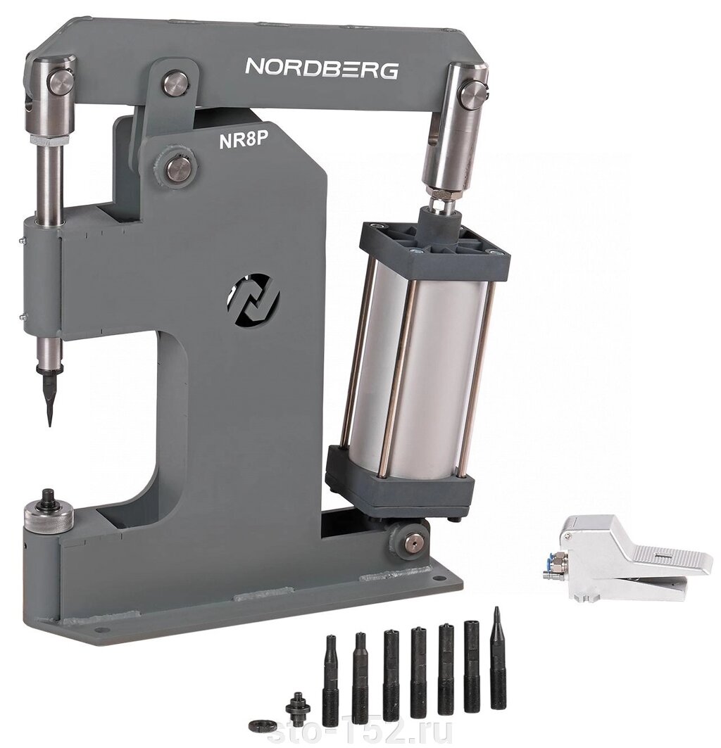 Пневматический станок для заклепки тормозных колодок цилиндр 125 NORDBERG NR8P от компании Дилер-НН - оборудование и инструмент для автосервиса и шиномонтажа - фото 1