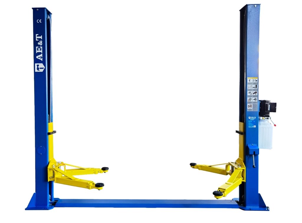 Подъемник 2-стоечный 4т T4MU съем со стопоров с одной колонны AE&T от компании Дилер-НН - оборудование и инструмент для автосервиса и шиномонтажа - фото 1