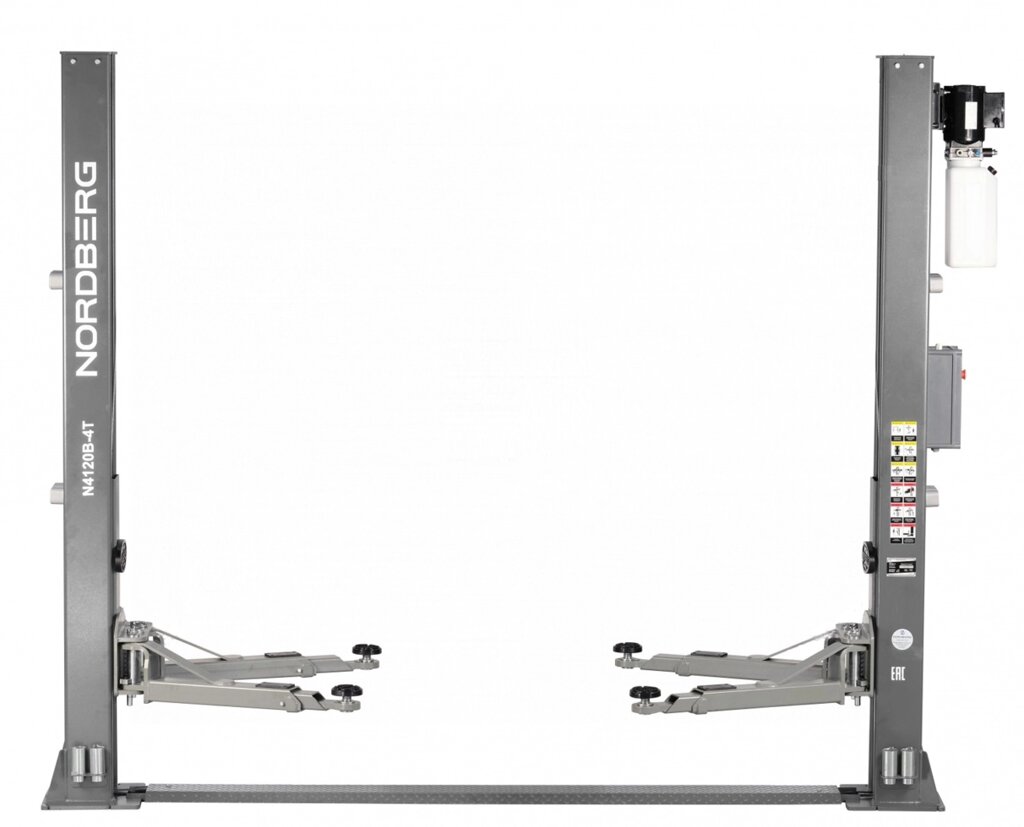 Подъемник 380V 2х стоечный 4т с электростопорами (серый) NORDBERG N4120BE-4G от компании Дилер-НН - оборудование и инструмент для автосервиса и шиномонтажа - фото 1