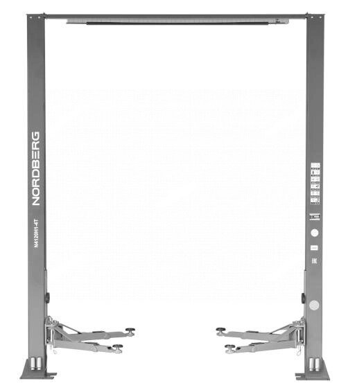 Подъемник 380V 2х стоечный 4т с верхней синхронизацией, H=3,6 м, с электростопорами (серый) NORDBERG N4120HE-4G от компании Дилер-НН - оборудование и инструмент для автосервиса и шиномонтажа - фото 1