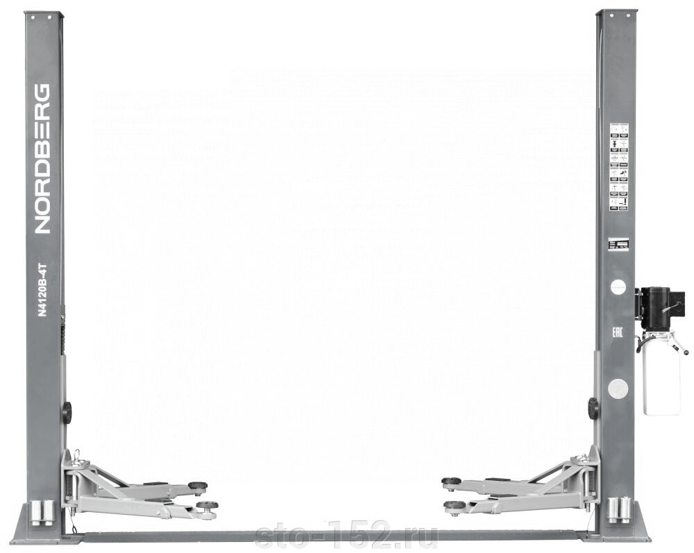 Подъемник 380V 2х стоечный 4т (серый) NORDBERG N4120B-4G от компании Дилер-НН - оборудование и инструмент для автосервиса и шиномонтажа - фото 1