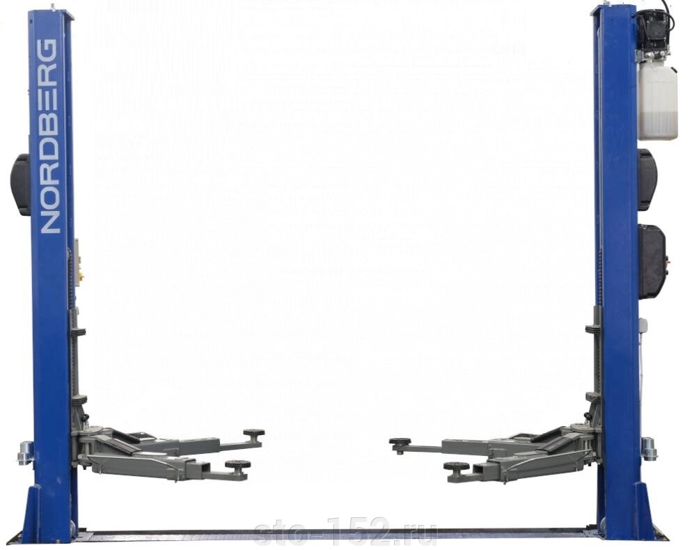 Подъемник двухстоечный 4,5 т, 380 В, синий NORDBERG N4125-4,5B от компании Дилер-НН - оборудование и инструмент для автосервиса и шиномонтажа - фото 1