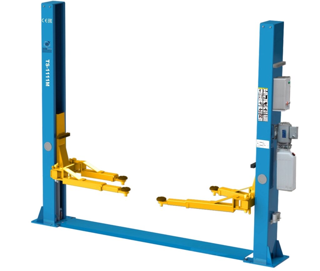 Подъемник двухстоечный 4т, электромагнитные стопора ES-1111M EQFS от компании Дилер-НН - оборудование и инструмент для автосервиса и шиномонтажа - фото 1