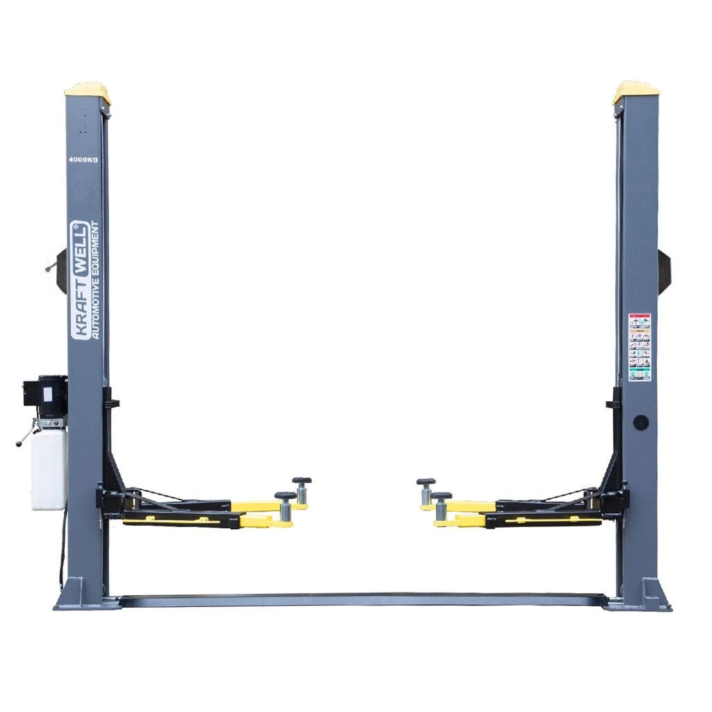 Подъемник двухстоечный г/п 4т электрогидравлический 220В KraftWell KRW4ELM/220 упр. стопорами: на 1-ой колонне от компании Дилер-НН - оборудование и инструмент для автосервиса и шиномонтажа - фото 1