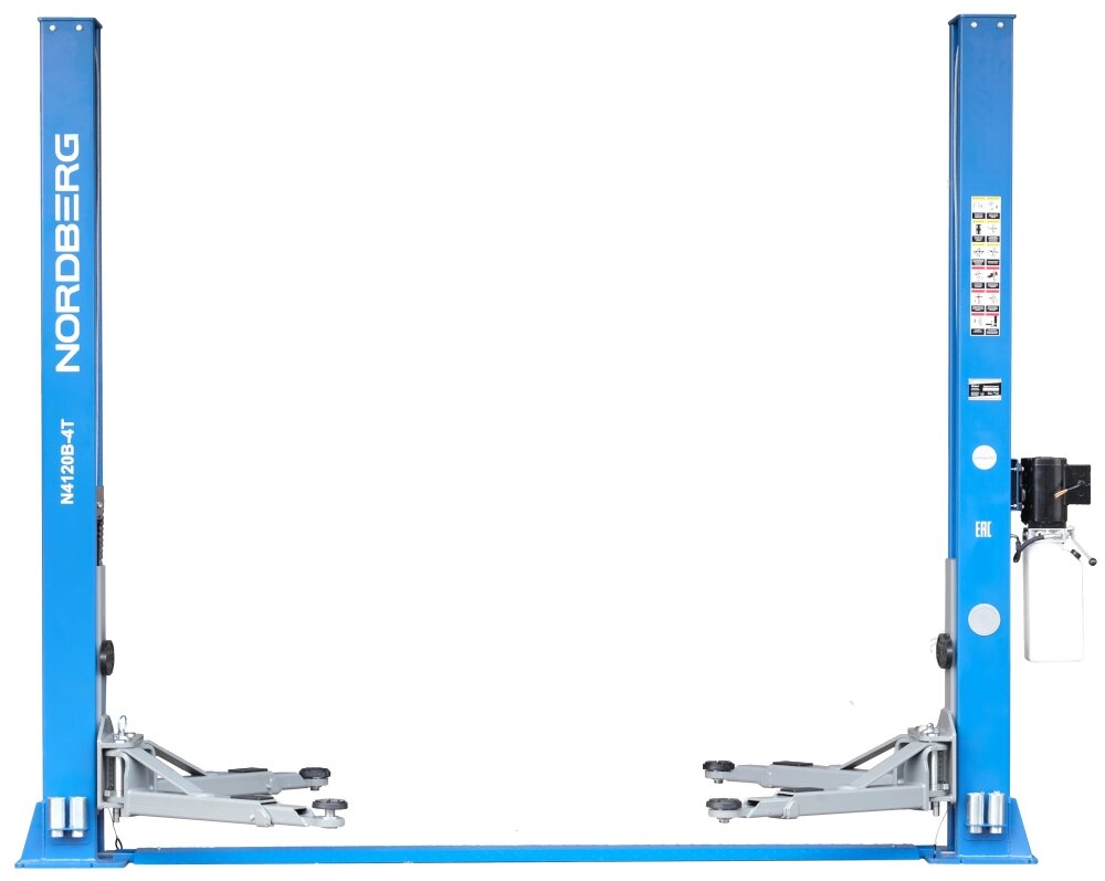 Подъемник двухстоечный, г/п 4т NORDBERG N4120B-4T от компании Дилер-НН - оборудование и инструмент для автосервиса и шиномонтажа - фото 1