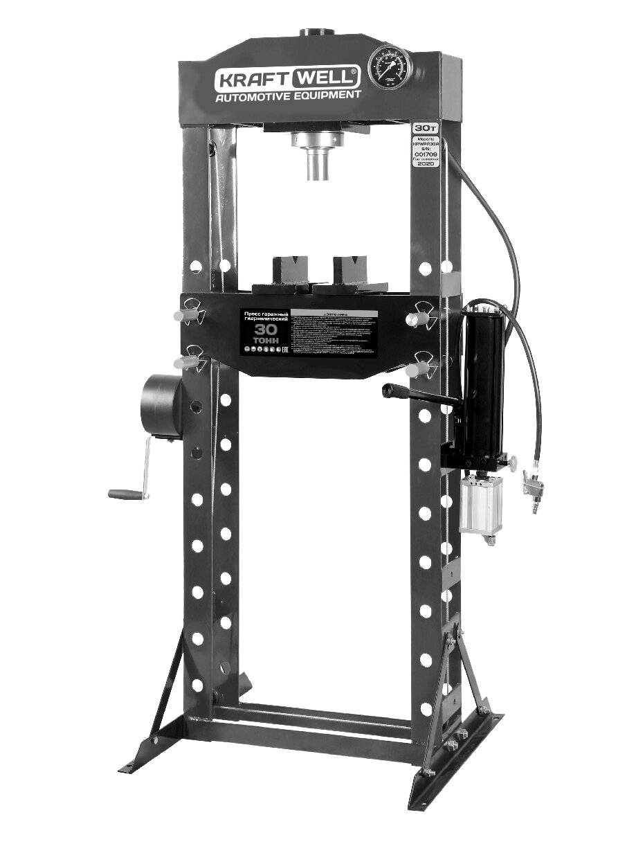 Пресс 30 т. с ручным и пневматическим приводом KraftWell KRWPR30A от компании Дилер-НН - оборудование и инструмент для автосервиса и шиномонтажа - фото 1