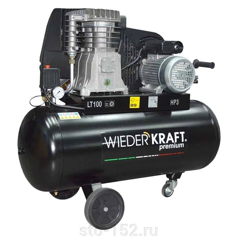 Профессиональный двухцилиндровый компрессор Wiederkraft WDK-91053 от компании Дилер-НН - оборудование и инструмент для автосервиса и шиномонтажа - фото 1
