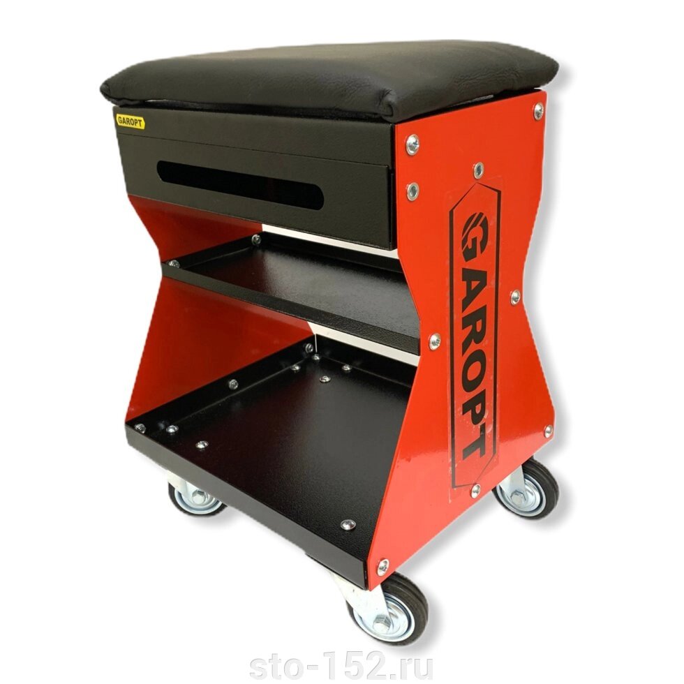 Стул / сиденье автослесаря GAROPT красный от компании Дилер-НН - оборудование и инструмент для автосервиса и шиномонтажа - фото 1