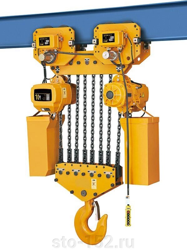Таль электрическая цепная TOR ТЭЦП (HHBD10-04T) 10,0 т 12 м 380В от компании Дилер-НН - оборудование и инструмент для автосервиса и шиномонтажа - фото 1