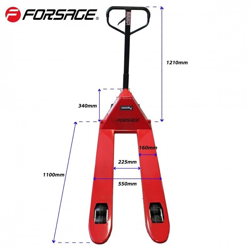 Тележка гидравлическая ручная 3т Forsage F-AC3.0 от компании Дилер-НН - оборудование и инструмент для автосервиса и шиномонтажа - фото 1