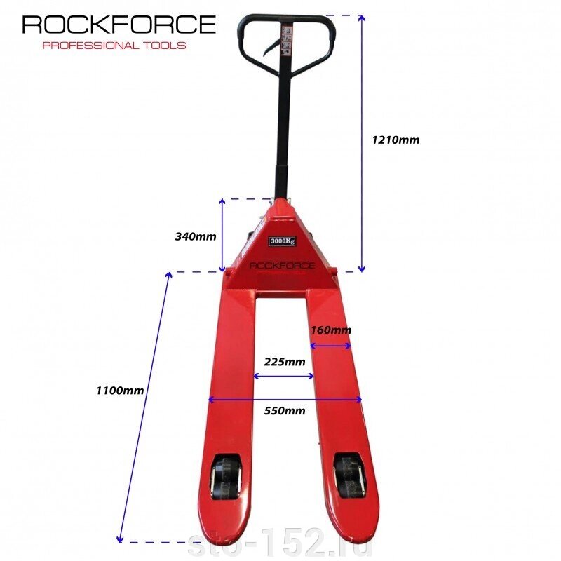 Тележка гидравлическая ручная 3т Rock FORCE RF-AC3.0 от компании Дилер-НН - оборудование и инструмент для автосервиса и шиномонтажа - фото 1