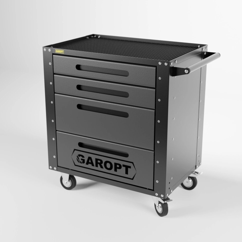 Тележка инструментальная Garopt 4 ящика СЕРАЯ, Серия "Low-cost" Gt4. grey от компании Дилер-НН - оборудование и инструмент для автосервиса и шиномонтажа - фото 1