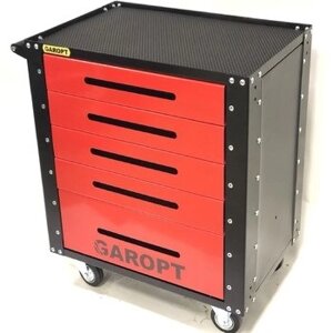 Тележка инструментальная Garopt, Серия "Low-cost", 5 ящиков Gt5. red