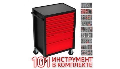 Тележка инструментальная с набором инструмента 101 предмет ТЕМП от компании Дилер-НН - оборудование и инструмент для автосервиса и шиномонтажа - фото 1