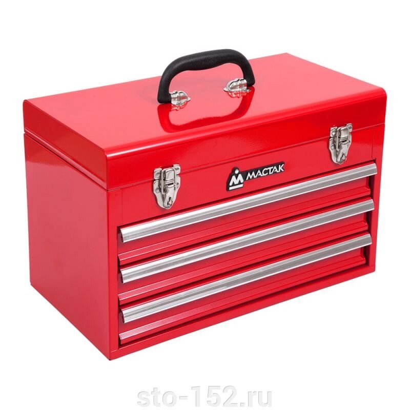 Ящик инструментальный, 3 полки, красный МАСТАК 511-03380R от компании Дилер-НН - оборудование и инструмент для автосервиса и шиномонтажа - фото 1