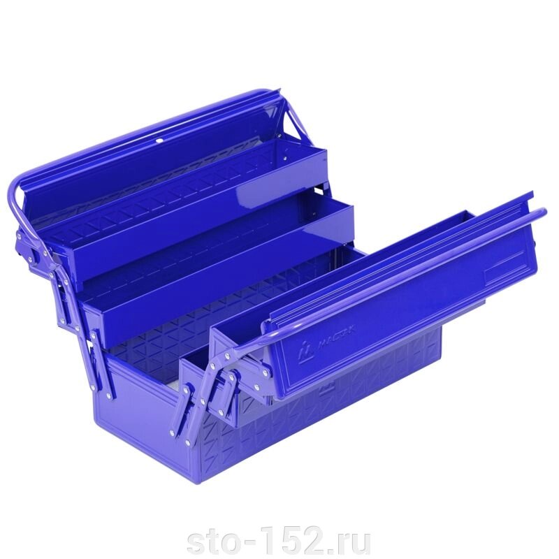 Ящик инструментальный раскладной, 5 отсеков, синий МАСТАК 510-05420B от компании Дилер-НН - оборудование и инструмент для автосервиса и шиномонтажа - фото 1