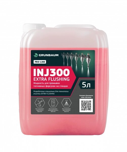 Жидкость промывочная для форсунок GRUNBAUM INJ300 EXTRA FLUSHING, 5 л. от компании Дилер-НН - оборудование и инструмент для автосервиса и шиномонтажа - фото 1