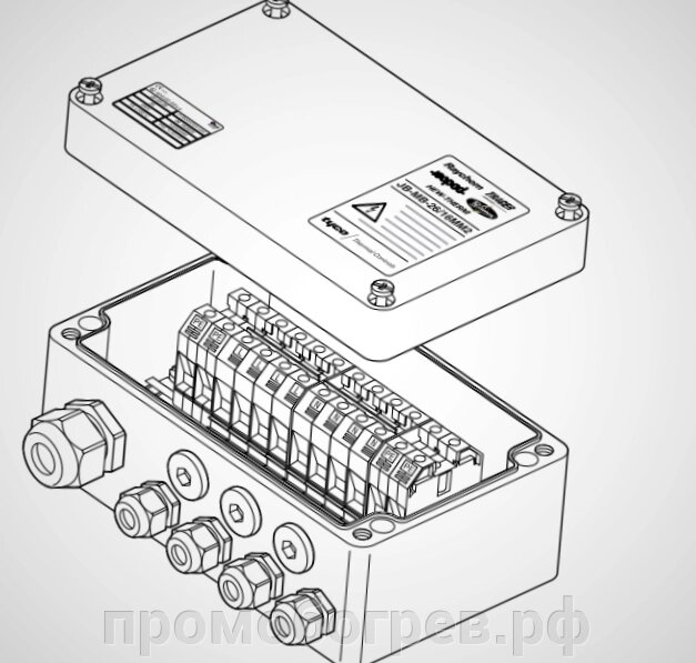 JB-EX-20 Однофазная соединительная коробка (1xM25 + 3xM20) от компании А-ПРОЕКТ - Системы промышленного обогрева - фото 1