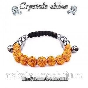 Браслет Shamballa со стразами Swarovski Fire Opal