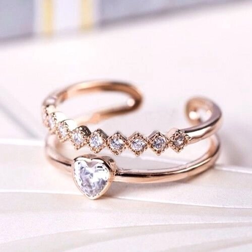 Кольцо с кристаллами Swarovski "Сердце" от компании Интернет-Магазин "Максимум" - фото 1