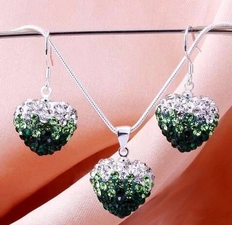 Комплект Shamballa Crystal - Emerald (подвеска+серьги) от компании Интернет-Магазин "Максимум" - фото 1