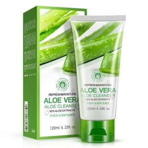 Пенка для умывания для лица с экстрактом сока Алоэ вера 92%, ALOE VERA, BIOAQUA, 100г