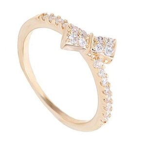 Кольцо с кристаллами Swarovski "Бантик"