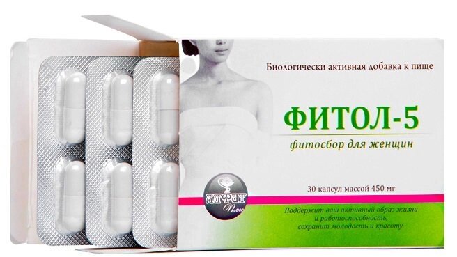 Фитосбор Фитол-5, Для женщин, противовоспалительный, 30 капс. 450 мг. - Санкт-Петербург