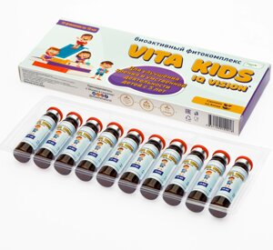 Эликсир для улучшения зрения и умственной деятельности VITA KIDS IQ VISION, биоактивный фитокомплекс 10фл по 10мл