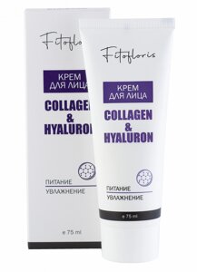 Крем для лица Collagen&Hyaluron, коллаген, гиалурон, Фитофлорис, Алфит Плюс, 75 гр