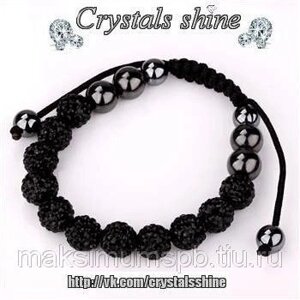 Браслет Shamballa со стразами Swarovski Jet в Санкт-Петербурге от компании Интернет-Магазин "Максимум"